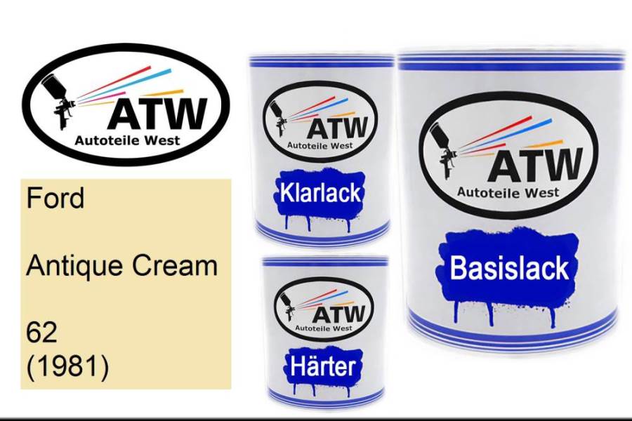 Ford, Antique Cream, 62 (1981): 1L Lackdose + 1L Klarlack + 500ml Härter - Set, von ATW Autoteile West.